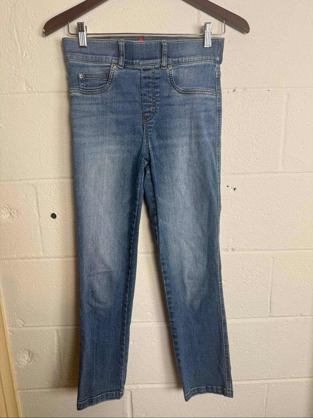 SPANX Women’s S Petite Straight Leg Ankle Jeans Vintage Indigo Pull On Shaping